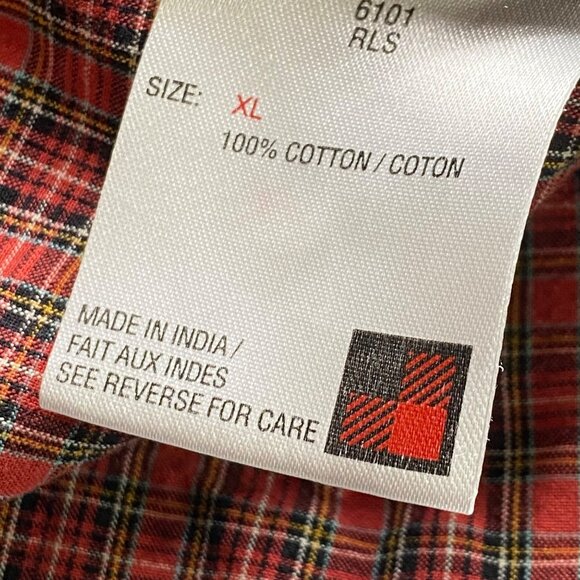 Woolrich Shirt Mens XL Red Tartan Plaid Original Outdoor Wear‎ Button-Down Hike - Picture 10 of 16